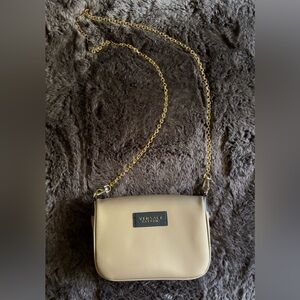 Versace Perfume Champagne Women's Crossbody Handbag with Gold Chain, NWOT